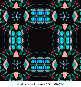 Abstract geometric vector artwork. Pattern for print, cloth design, wallpaper, carpet, puzzles, posters or fliers.