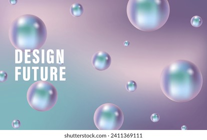 Abstract geometric vector background with 3D balls. Abstract future design.