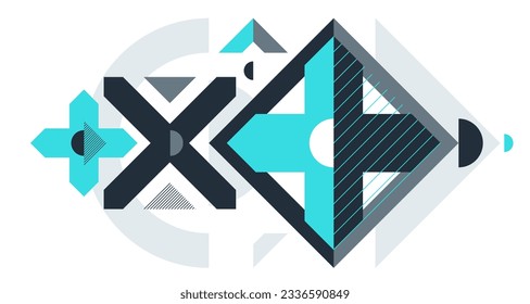 Abstract geometric vector background, artistic wallpaper composition, abstraction art in style of Bauhaus, modern style design.