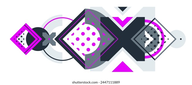 Abstract geometric vector background, artistic wallpaper composition, abstraction art in style of Bauhaus, modern style design.