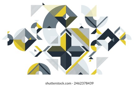 Fondo de Vector geométrico Abstractas, composición artística del Fondo de pantalla, arte abstracto en estilo de Bauhaus, diseño de estilo moderno.