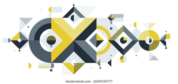 Abstract geometric vector background, artistic wallpaper composition, abstraction art in style of Bauhaus, modern style design.