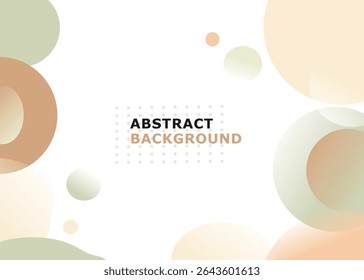 Abstract geometric vector background in beige and green pastel tones with minimal design and clean modern layout
