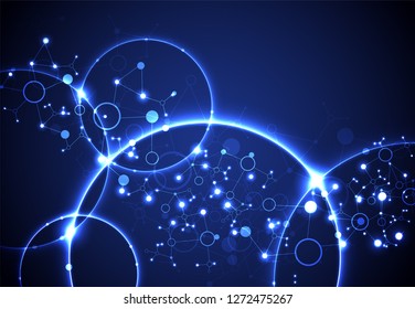 Abstract geometric vector background. Circle technology or science concept.