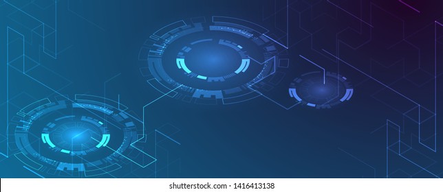 Abstract geometric vector background. Circle technology or science concept.