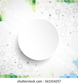 Abstract geometric vector background. Circle technology or science concept. 