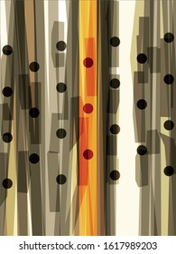 Abstract geometric vector background. Color vertical composition of regular overlapping transparent elements.