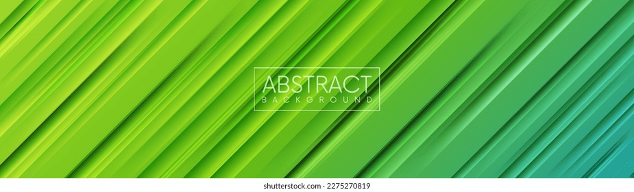 Abstract geometric vector background with colorful green diagonal sharp lines. Nature concept design background
