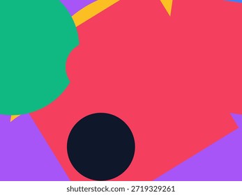 Abstract geometric vector background with colorful overlapping shapes, triangles and circles