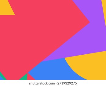 Abstract geometric vector background with colorful overlapping shapes, triangles and circles