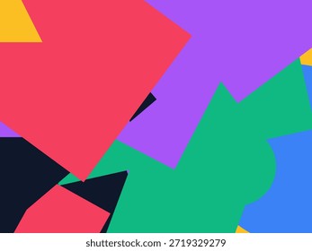 Abstract geometric vector background with colorful overlapping shapes, triangles and circles