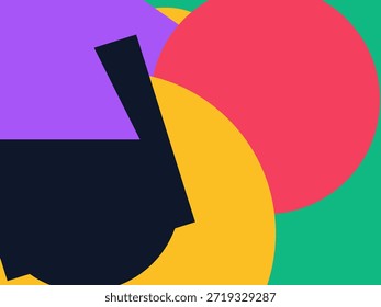 Fondo geométrico Abstractas del Vector con las Formas superpuestas coloridas, los triángulos y los círculos