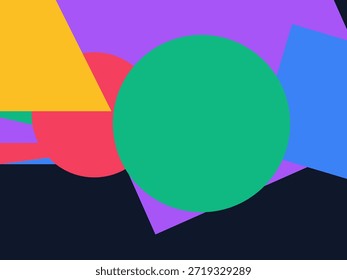 Fondo geométrico Abstractas del Vector con las Formas superpuestas coloridas, los triángulos y los círculos