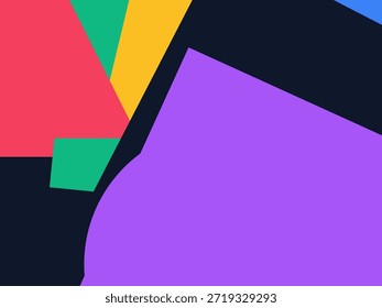 Abstract geometric vector background with colorful overlapping shapes, triangles and circles