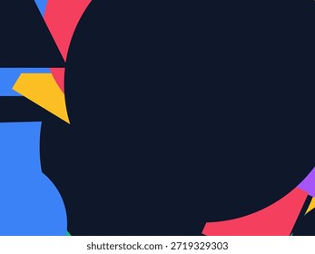 Abstract geometric vector background with colorful overlapping shapes, triangles and circles