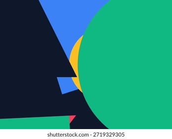 Abstract geometric vector background with colorful overlapping shapes, triangles and circles