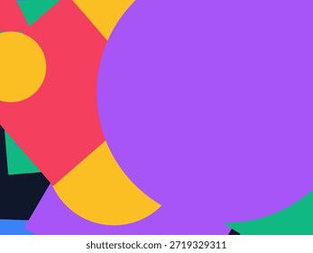 Abstract geometric vector background with colorful overlapping shapes, triangles and circles