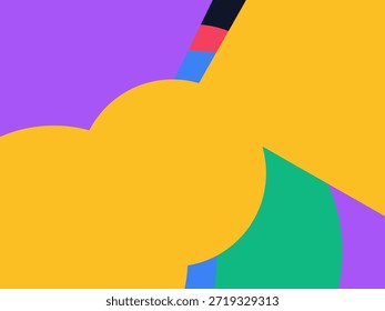 Abstract geometric vector background with colorful overlapping shapes, triangles and circles