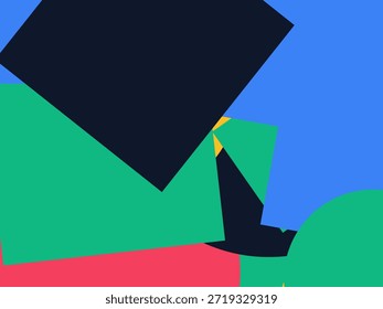 Fondo geométrico Abstractas del Vector con las Formas superpuestas coloridas, los triángulos y los círculos