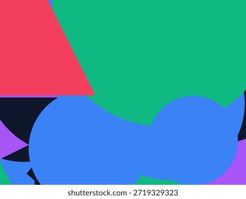 Abstract geometric vector background with colorful overlapping shapes, triangles and circles