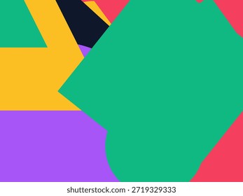 Abstract geometric vector background with colorful overlapping shapes, triangles and circles