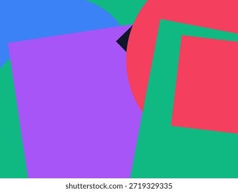 Abstract geometric vector background with colorful overlapping shapes, triangles and circles