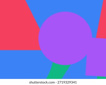 Abstract geometric vector background with colorful overlapping shapes, triangles and circles
