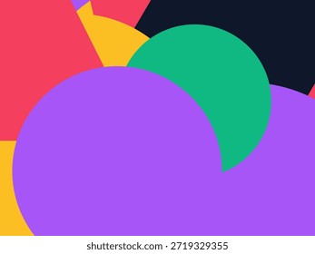 Abstract geometric vector background with colorful overlapping shapes, triangles and circles