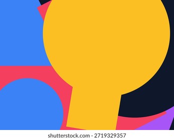 Abstract geometric vector background with colorful overlapping shapes, triangles and circles