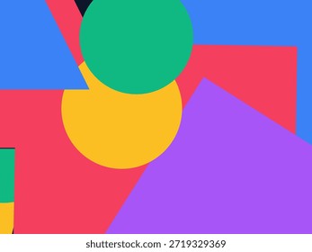 Fondo geométrico Abstractas del Vector con las Formas superpuestas coloridas, los triángulos y los círculos