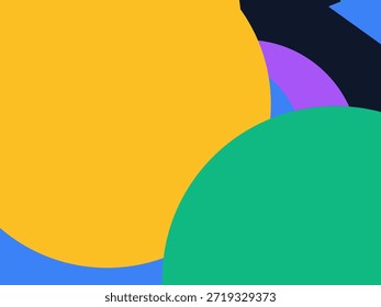 Abstract geometric vector background with colorful overlapping shapes, triangles and circles