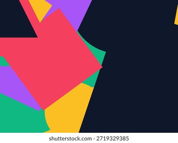 Abstract geometric vector background with colorful overlapping shapes, triangles and circles