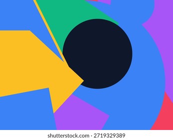 Fondo geométrico Abstractas del Vector con las Formas superpuestas coloridas, los triángulos y los círculos