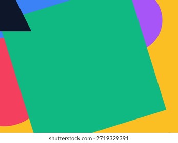 Abstract geometric vector background with colorful overlapping shapes, triangles and circles