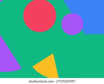 Abstract geometric vector background with colorful overlapping shapes, triangles and circles