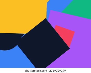Abstract geometric vector background with colorful overlapping shapes, triangles and circles