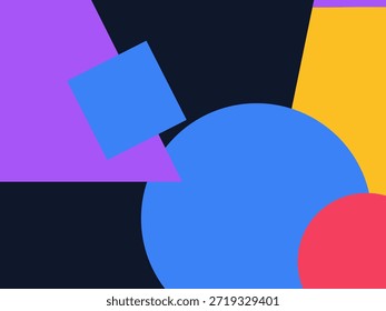 Fondo geométrico Abstractas del Vector con las Formas superpuestas coloridas, los triángulos y los círculos