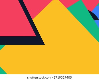 Abstract geometric vector background with colorful overlapping shapes, triangles and circles