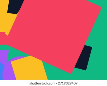 Abstract geometric vector background with colorful overlapping shapes, triangles and circles
