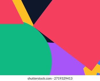 Abstract geometric vector background with colorful overlapping shapes, triangles and circles