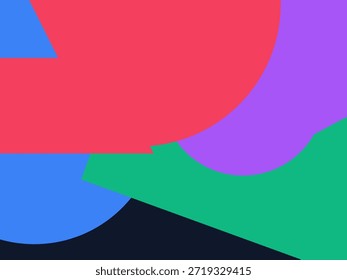 Abstract geometric vector background with colorful overlapping shapes, triangles and circles