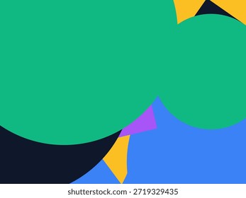 Abstract geometric vector background with colorful overlapping shapes, triangles and circles