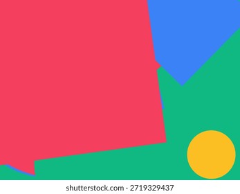 Abstract geometric vector background with colorful overlapping shapes, triangles and circles