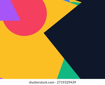 Abstract geometric vector background with colorful overlapping shapes, triangles and circles