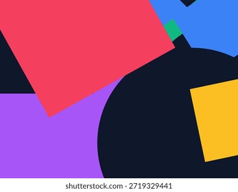 Abstract geometric vector background with colorful overlapping shapes, triangles and circles