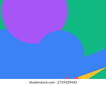 Abstract geometric vector background with colorful overlapping shapes, triangles and circles