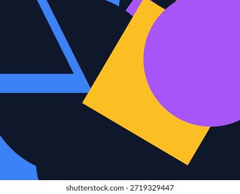 Abstract geometric vector background with colorful overlapping shapes, triangles and circles