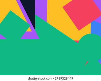 Abstract geometric vector background with colorful overlapping shapes, triangles and circles