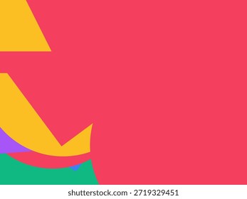 Abstract geometric vector background with colorful overlapping shapes, triangles and circles