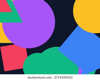 Fondo geométrico Abstractas del Vector con las Formas superpuestas coloridas, los triángulos y los círculos